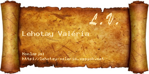 Lehotay Valéria névjegykártya